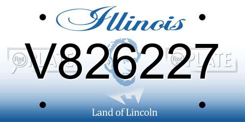 V826227 Illinois License Plate