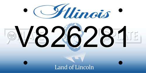 V826281 Illinois License Plate
