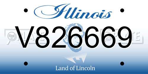 V826669 Illinois License Plate