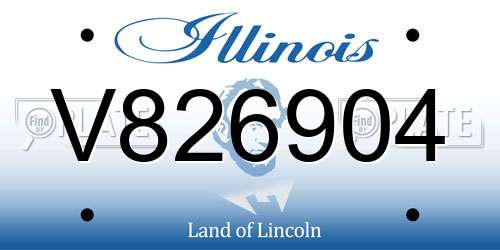 V826904 Illinois License Plate