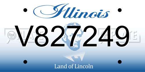 V827249 Illinois License Plate