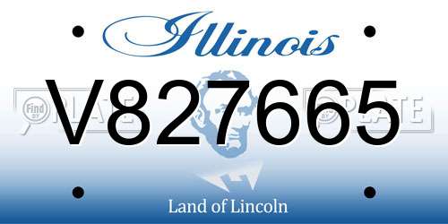 V827665 Illinois License Plate