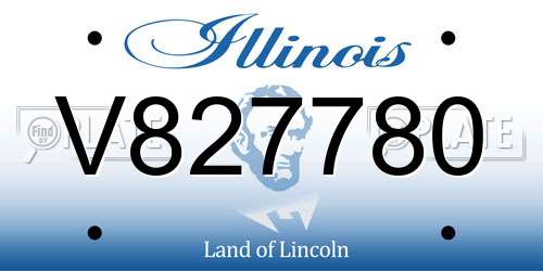 V827780 Illinois License Plate