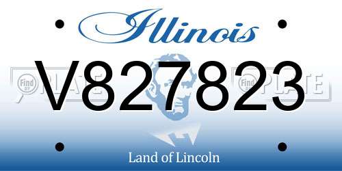 V827823 Illinois License Plate