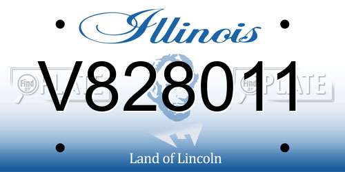 V828011 Illinois License Plate