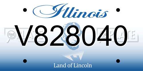 V828040 Illinois License Plate