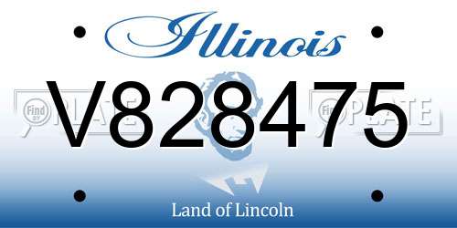 V828475 Illinois License Plate