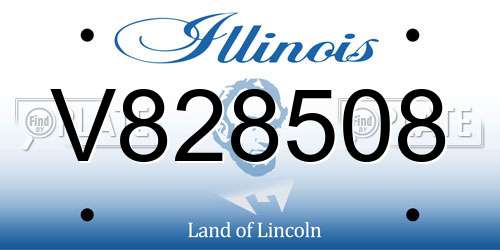 V828508 Illinois License Plate