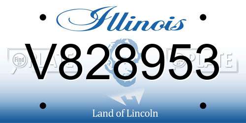 V828953 Illinois License Plate