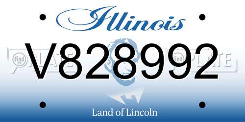 V828992 Illinois License Plate