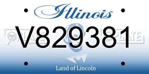 V829381 Illinois License Plate