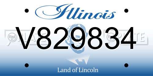 V829834 Illinois License Plate