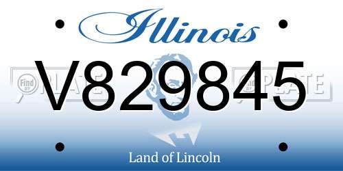 V829845 Illinois License Plate