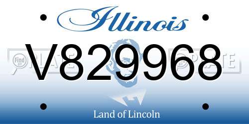 V829968 Illinois License Plate