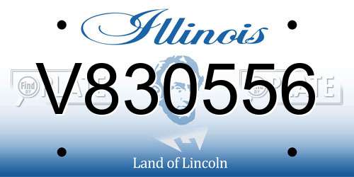 V830556 Illinois License Plate