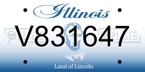 V831647 Illinois License Plate
