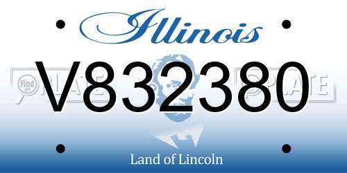 V832380 Illinois License Plate