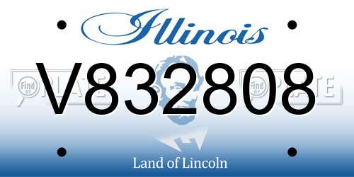 V832808 Illinois License Plate