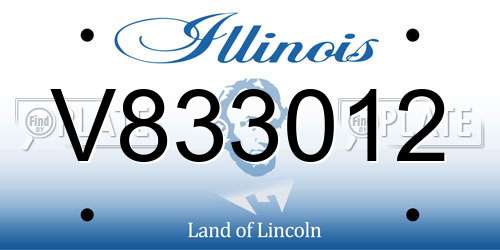 V833012 Illinois License Plate