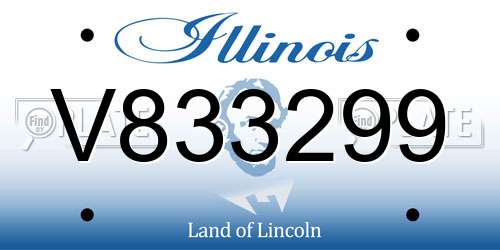 V833299 Illinois License Plate