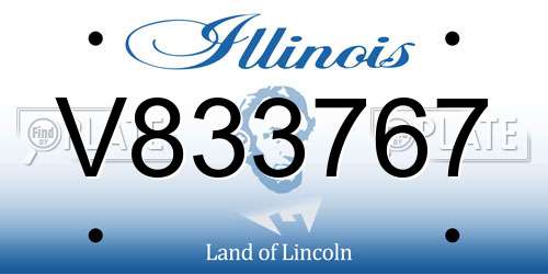 V833767 Illinois License Plate