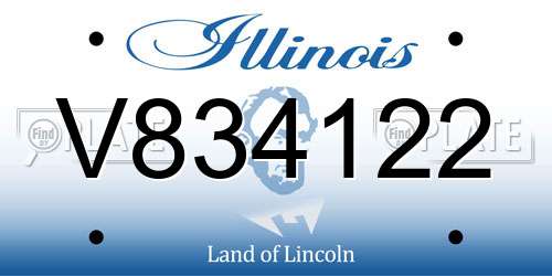 V834122 Illinois License Plate