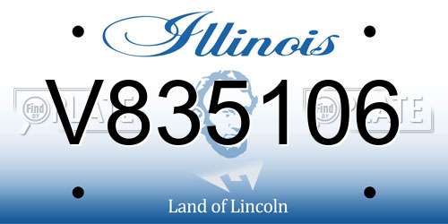 V835106 Illinois License Plate