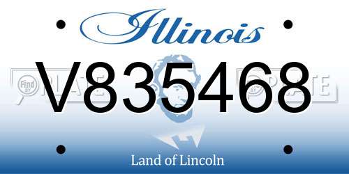 V835468 Illinois License Plate