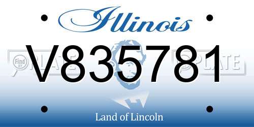 V835781 Illinois License Plate