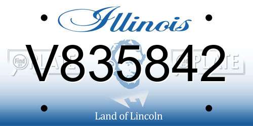 V835842 Illinois License Plate