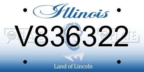 V836322 Illinois License Plate