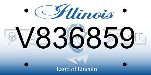 V836859 Illinois License Plate
