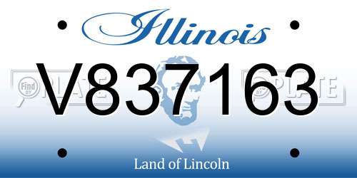 V837163 Illinois License Plate