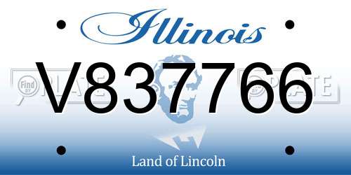 V837766 Illinois License Plate