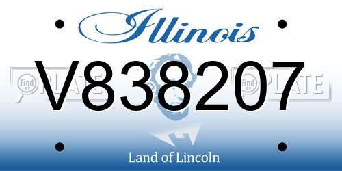 V838207 Illinois License Plate