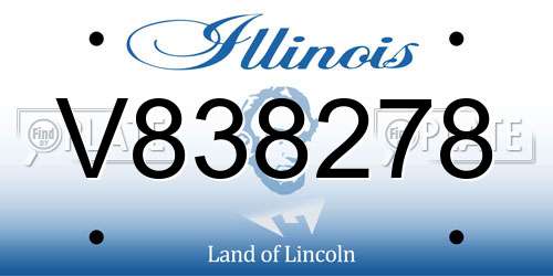V838278 Illinois License Plate
