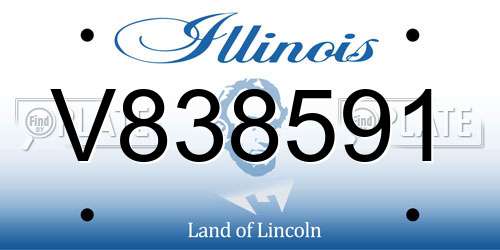 V838591 Illinois License Plate
