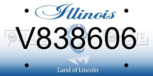 V838606 Illinois License Plate