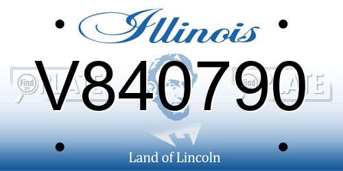 V840790 Illinois License Plate