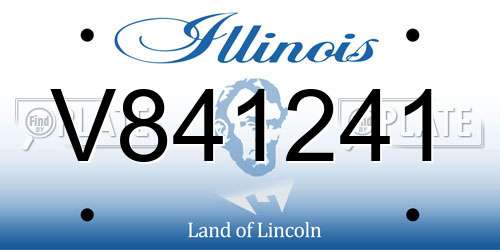 V841241 Illinois License Plate