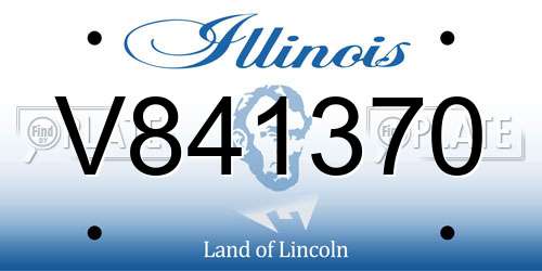 V841370 Illinois License Plate