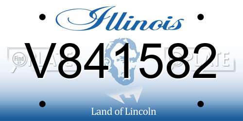 V841582 Illinois License Plate