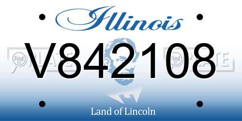 V842108 Illinois License Plate