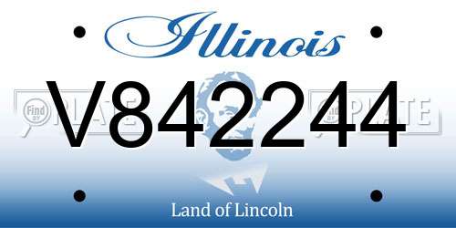 V842244 Illinois License Plate