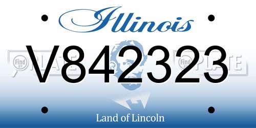 V842323 Illinois License Plate
