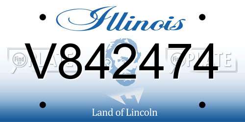 V842474 Illinois License Plate