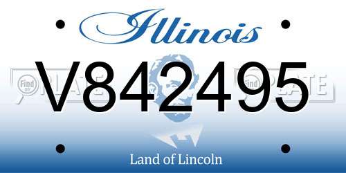 V842495 Illinois License Plate