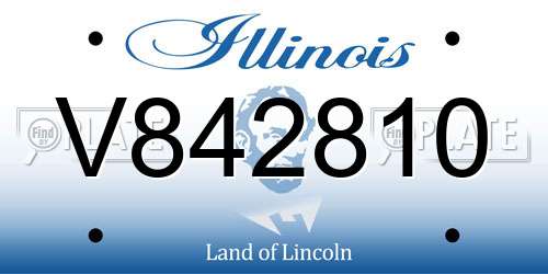 V842810 Illinois License Plate
