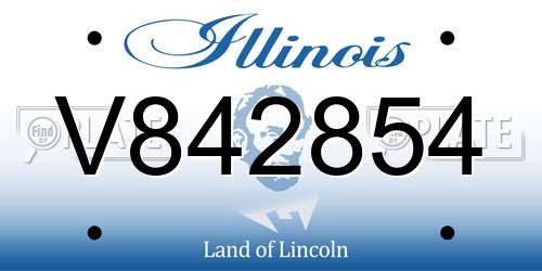 V842854 Illinois License Plate