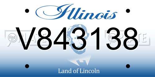 V843138 Illinois License Plate